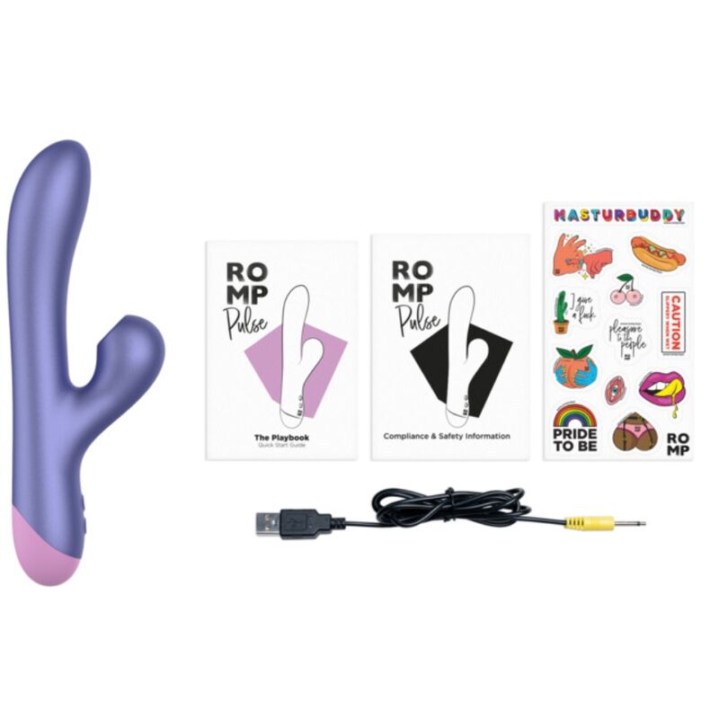 Romp Pulse Vibratore Rabbit Elettrico Body-Safe Blu - immagine 3