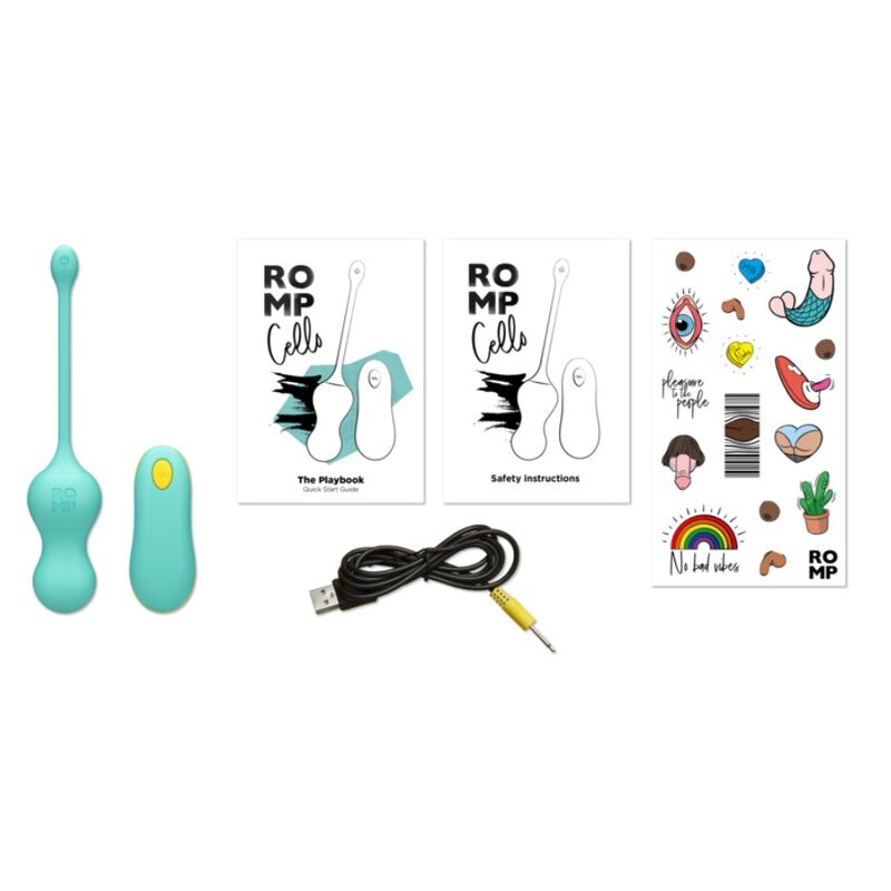 Romp Cello Vibratore a Uovo con Telecomando Wireless Turchese - immagine 10