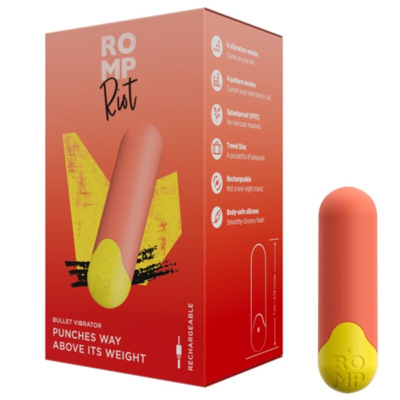 ROMP Riot Proiettile Vibrante Multifunzione Arancione Premium - immagine 7