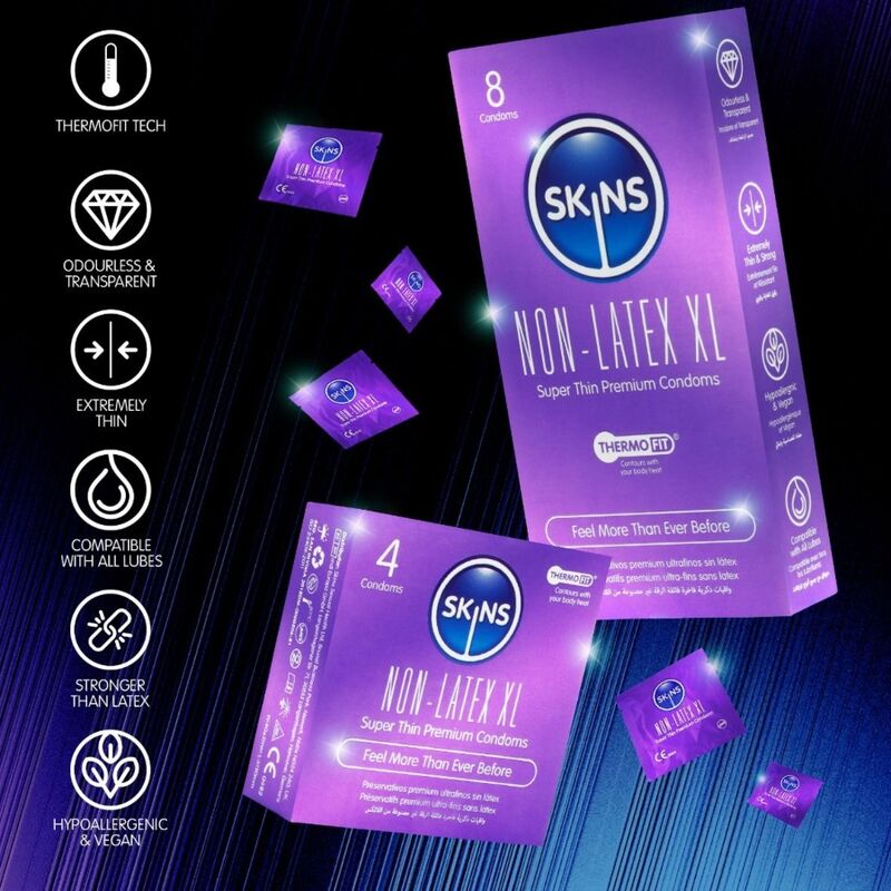 Skins Preservativi Senza Lattice Confezione XL da 4 Premium - immagine 3