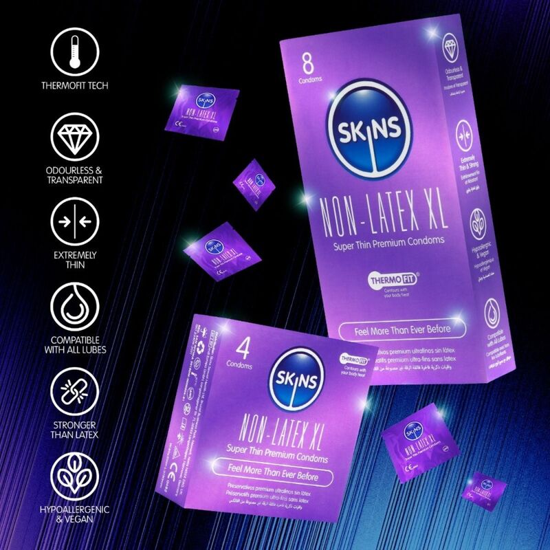 Skins Preservativi Senza Lattice XL Body-Safe - Confezione da 4 - immagine 5