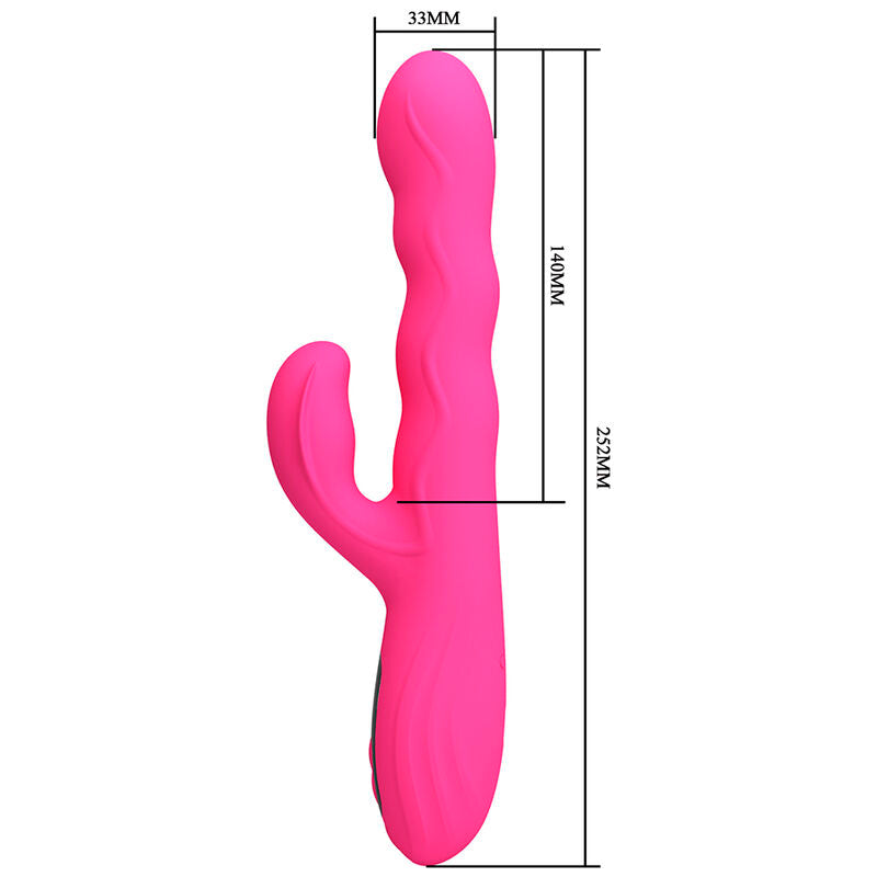 Intense Vibratore Rabbit Multifunzione con Display LED Rosa - immagine 7