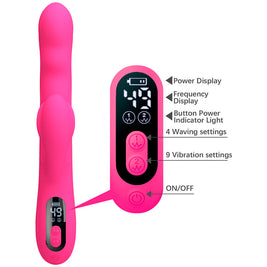 Intense Vibratore Rabbit Multifunzione con Display LED Rosa - immagine 8