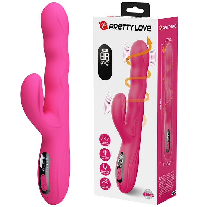 Intense Vibratore Rabbit Multifunzione con Display LED Rosa