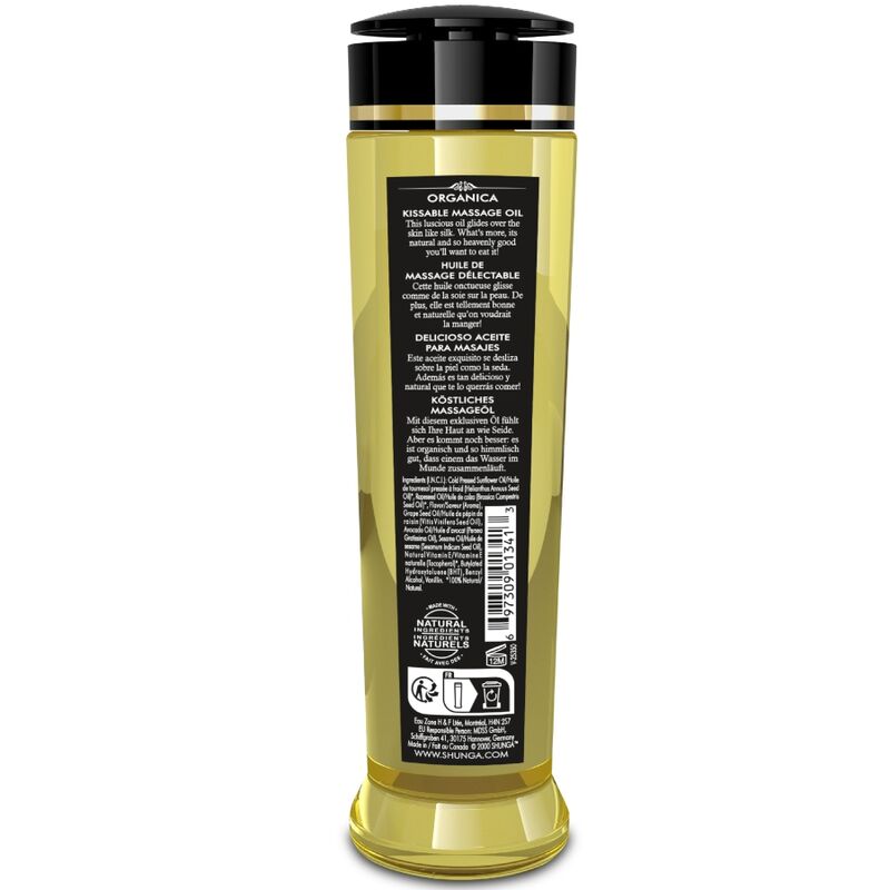 Shunga Olio da Massaggio Biologico al Lampone 240ml Premium - immagine 3