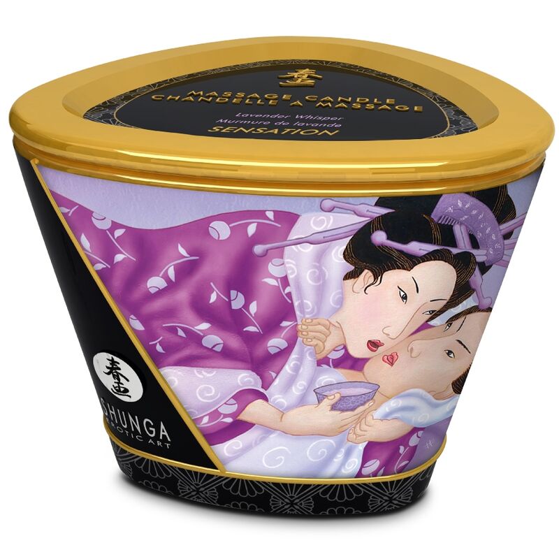 Shunga Candela da Massaggio Lavanda 170ml Premium Body-Safe - immagine 3