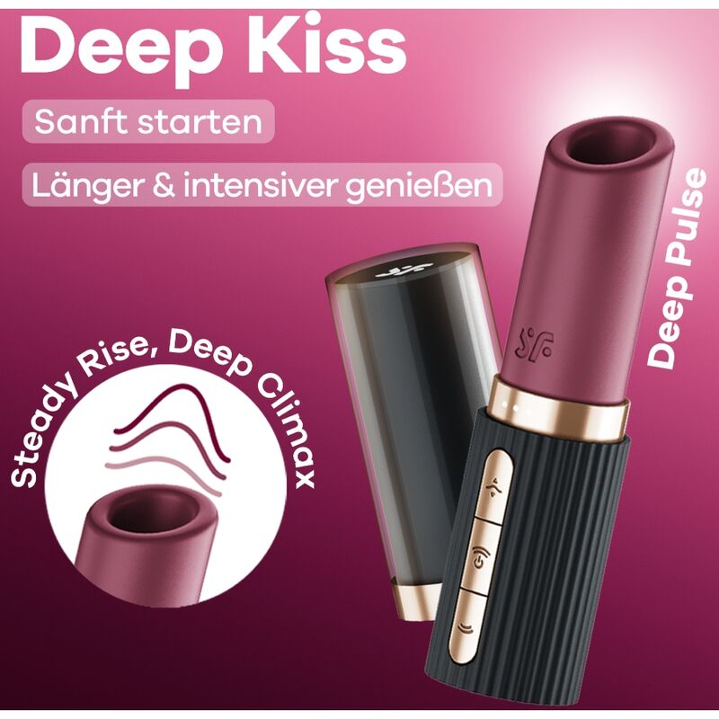 Satisfyer Deep Kiss Wave Stimolatore a Onda in Silicone Granato - immagine 7