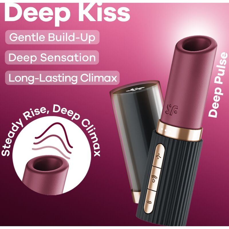 Satisfyer Deep Kiss Wave Stimolatore a Onda in Silicone Granato - immagine 8