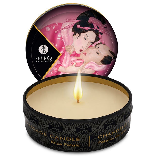 Shunga Mini Caress Candela da Massaggio Rosa 30ml Premium