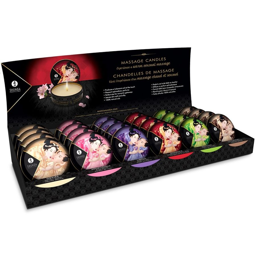 Shunga Caress by Candlelight Mini Espositore 24 Candele Massaggio - immagine 7