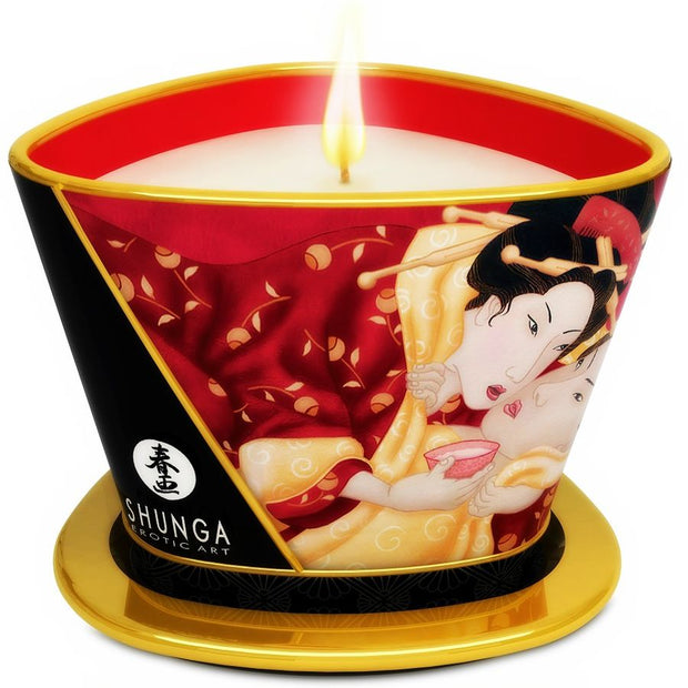 Shunga Caress by Candlelight Candela da Massaggio Fragole e Champagne 170ml