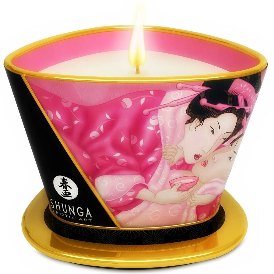 Shunga Mini Caress Candela da Massaggio alle Rose 170ml