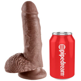 King Cock - 7 Dildo Marrone Con Palle 17,8 Cm