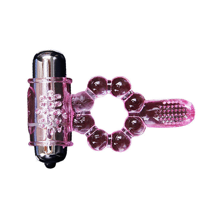 Baile - Anello In Silicone 10 Ritmi Linguali Con Vibrazione Rosa