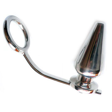 Metallo Duro - Anello In Acciaio Con Tappo Anale 45 X 50 Mm