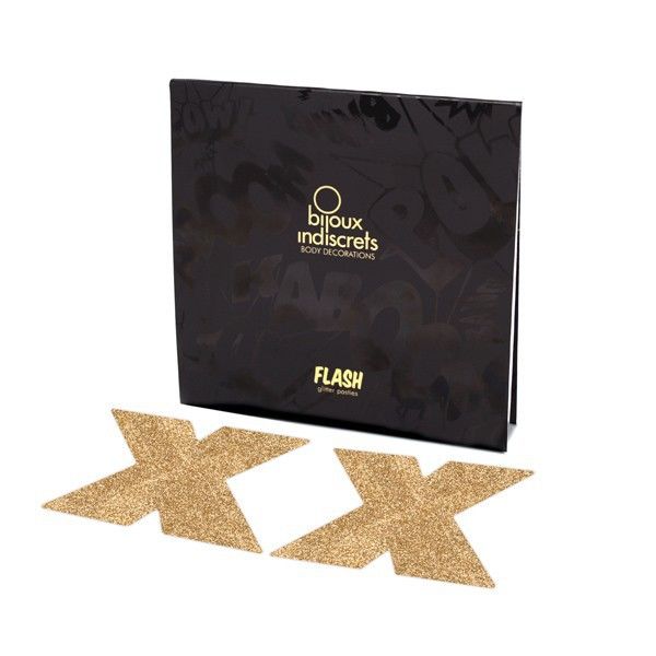 Bijoux - Copricapezzoli In Oro Flash Cross Indiscrets