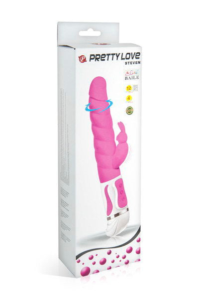 Intense Smart Steven Vibratore Rabbit Rosa in Silicone Premium - immagine 7
