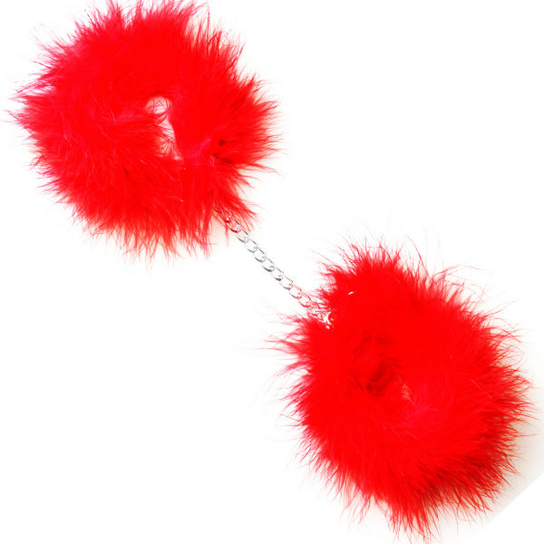 Secretplay - Manette In Marabou Rosso
