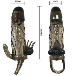 BAILE - COPRI PENE BRAVE MAN CON CLIT E STIMOLAZIONE ANALE DOPPIO BULLET NERO 16.5 CM