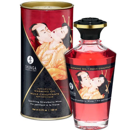 Shunga Olio da Massaggio Effetto Calore Fragola e Champagne 100ml