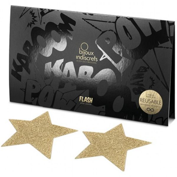 Bijoux Indiscrets Flash Copricapezzoli Dorati Stella Premium - immagine 4