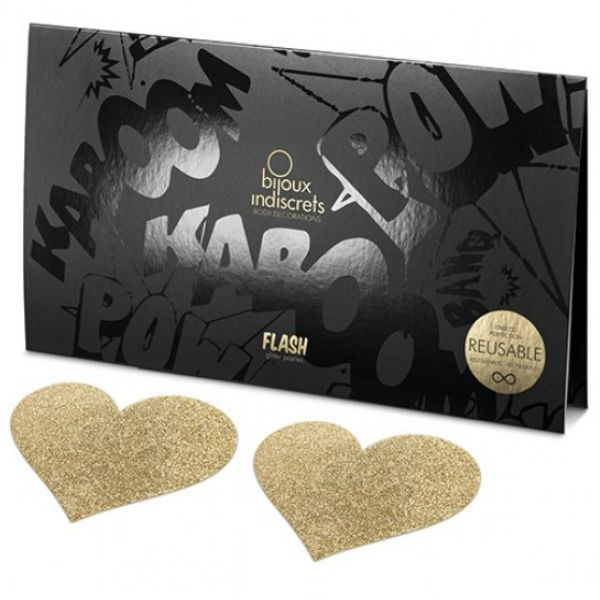 Bijoux Indiscrets Copricapezzoli Flash Cuore Dorato Premium - immagine 4