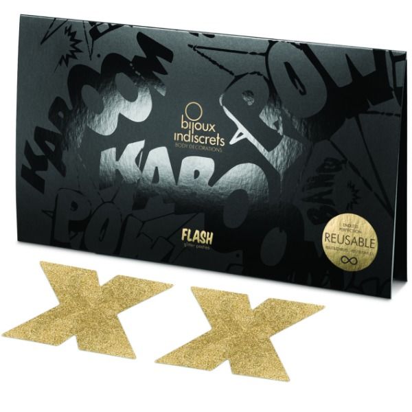 Bijoux - Copricapezzoli In Oro Flash Cross Indiscrets
