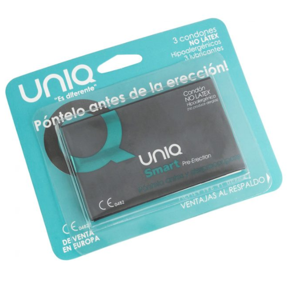 Uniq - Preservativi Intelligenti Senza Lattice Per La Pre-Erezione, 3 Pezzi