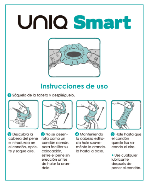 Uniq - Preservativi Intelligenti Senza Lattice Per La Pre-Erezione, 3 Pezzi