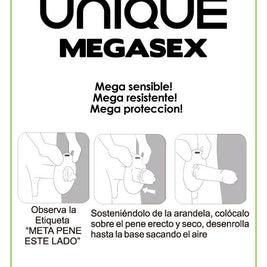 UNIQ - MEGASEX LATEX FREE SENSITIVE CONDOMS 3 UNITS