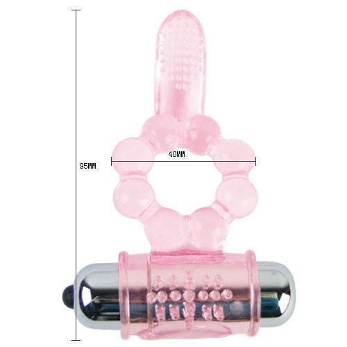 Baile - Anello In Silicone 10 Ritmi Linguali Con Vibrazione Rosa