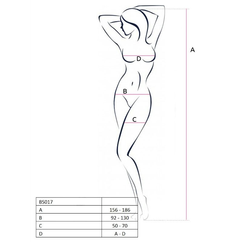 Passion - Bodystocking Donna Bs017 Nero Taglia Unica