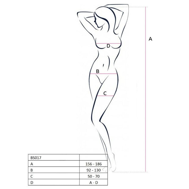 Passion - Bodystocking Donna Bs017 Nero Taglia Unica