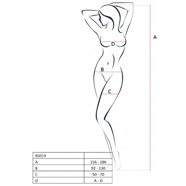 Passion - Bodystocking Donna Bs019 Nero Taglia Unica