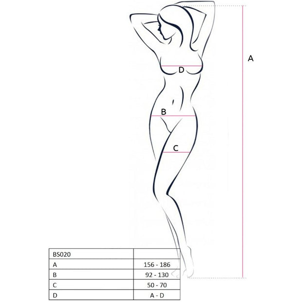 Passion - Bodystocking Donna Bs020 Nero Taglia Unica