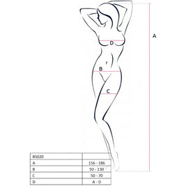 Passion - Bodystocking Donna Bs020 Bianco Taglia Unica