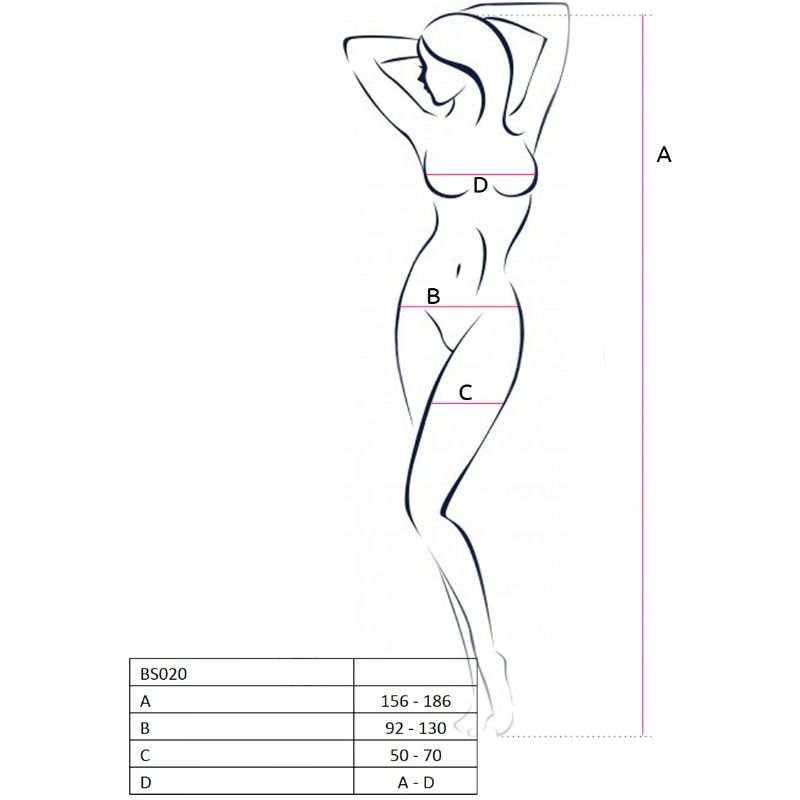Passion - Bodystocking Donna Bs020 Bianco Taglia Unica