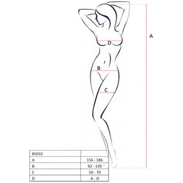 Passion - Bodystocking Donna Bs032 Nero Taglia Unica