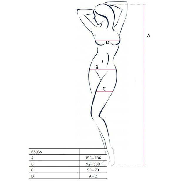 Passion - Bodystocking Donna Bs038 Nero Taglia Unica