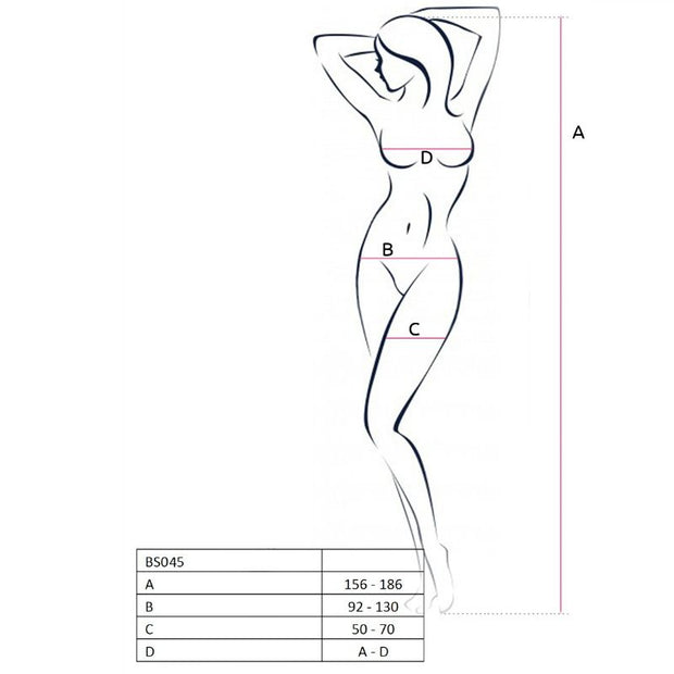 Passion - Bodystocking Donna Bs045 Bianco Taglia Unica