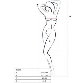 Passion - Bodystocking Donna Bs031 Bianco Taglia Unica