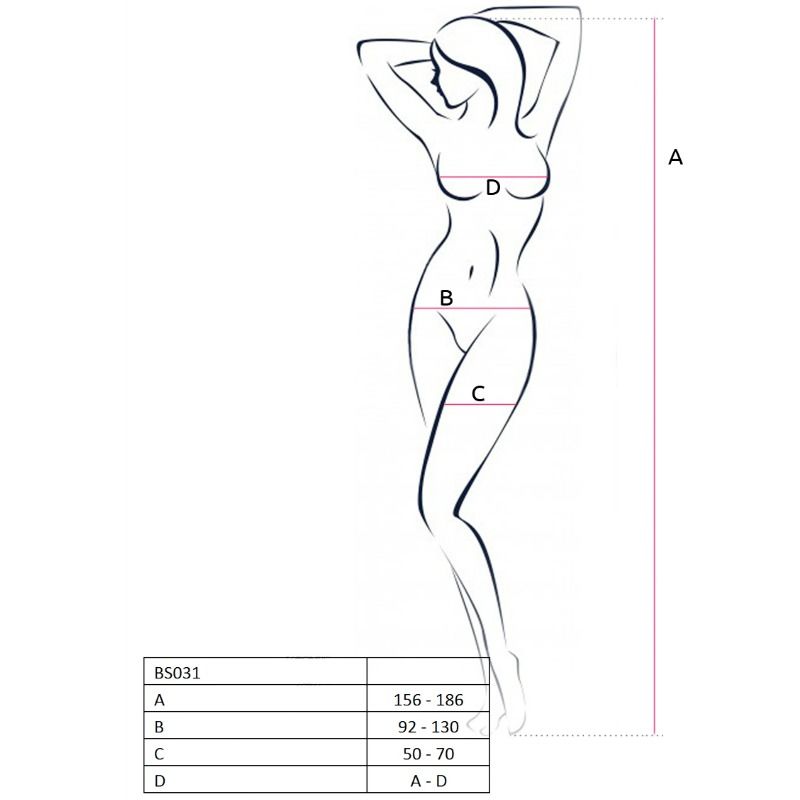 Passion - Bodystocking Donna Bs031 Bianco Taglia Unica