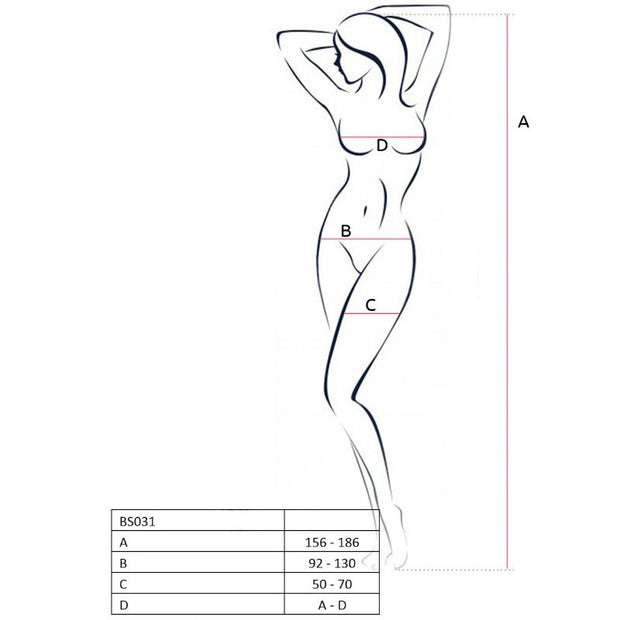 Passion - Bodystocking Rosso Donna Bs031 Taglia Unica