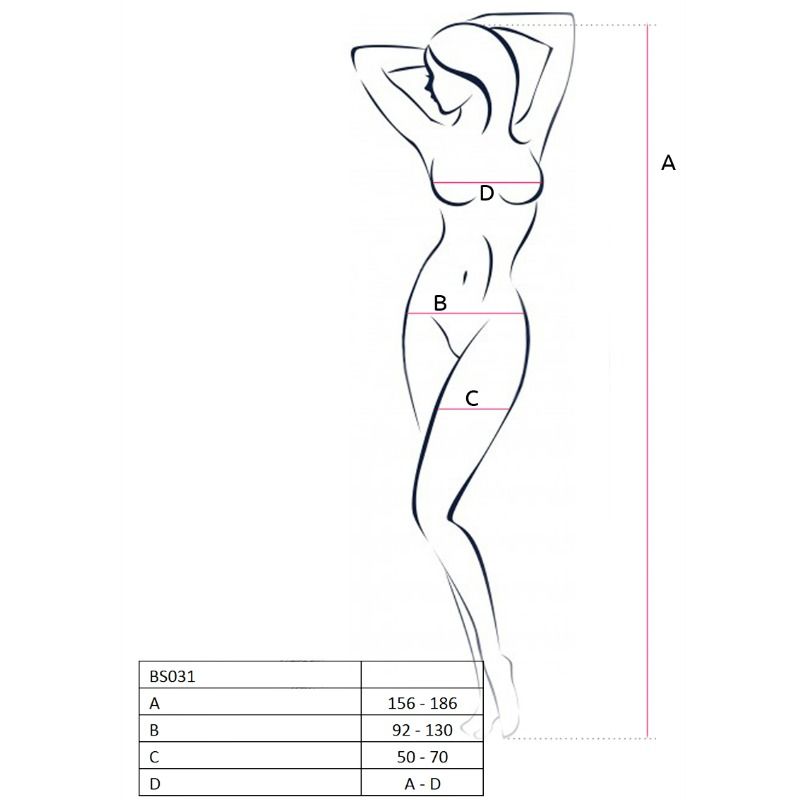 Passion - Bodystocking Donna Bs031 Nero Taglia Unica