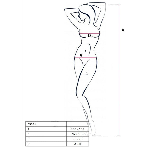 Passion - Bodystocking Donna Bs031 Nero Taglia Unica