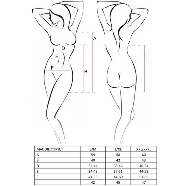 Passion - Corsetto Donna Maddie Negro Talla L/Xl