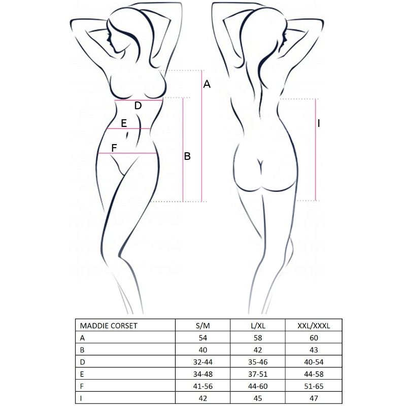 Passion - Corsetto Donna Maddie Negro Talla L/Xl