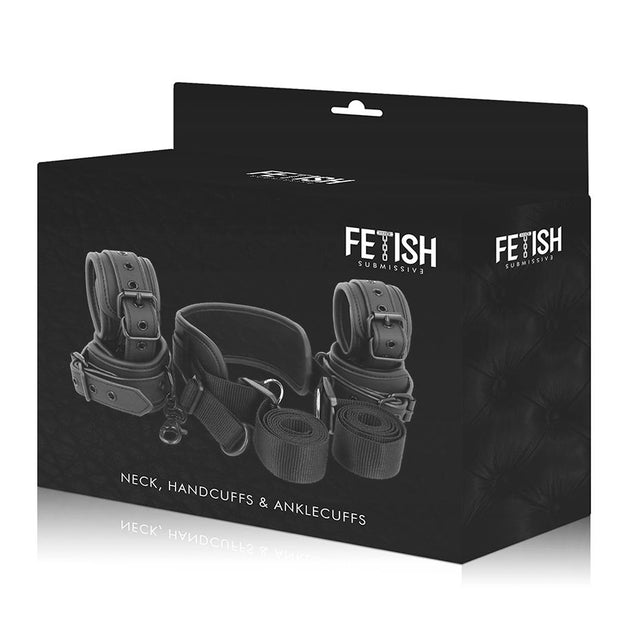 Sottomessa Fetish - Posizione Del Padrone Con 4 Manette Rivestite In Noprene