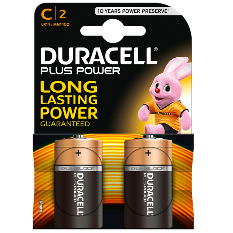 Duracell - Batteria Plus Power C Lr14 2 Unità