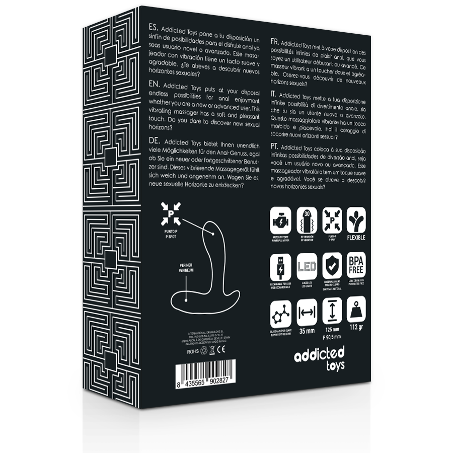 Addicted Toys - Massaggiatore Anale Nero Vibrazione